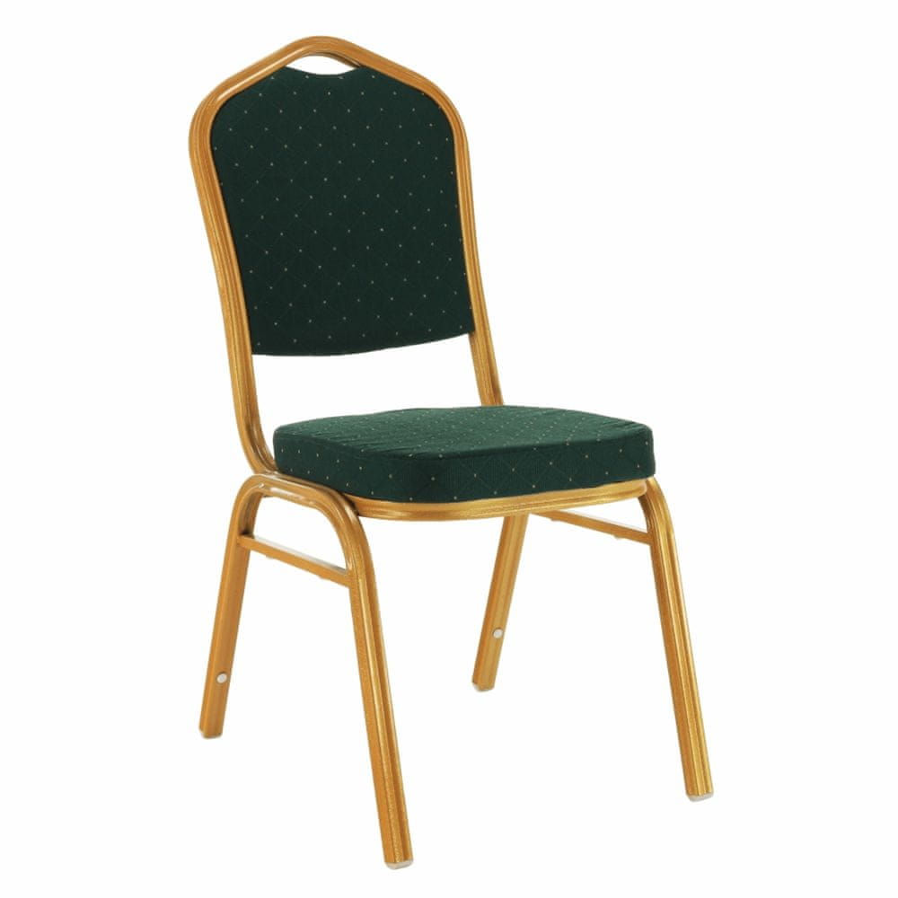 KONDELA Konferenčná stolička Zina 3 New - zelená / zlatá